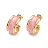 304 Stainless Steel Enamel Stud Earrings SA-CBA2696-35G-4