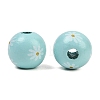 Printed Wood European Beads WOOD-G029-07D-2