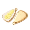 304 Stainless Steel & Cloth Embroidered Pendants FB-CBAFBAF-02G-2