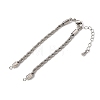 Adjustable Braided Brass Rope Chain Bracelet Making for DIY Connector Findings KK-CBA5ABD-01P-2