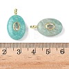 Natural Amazonite & Cubic Zirconia Pendants G-Z076-01G-15-3