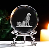 Inner Carving 12 Chinese Zodiac Signs Glass Crystal Ball Diaplay Decoration with Metal Holder PW-WG32D61-22-1