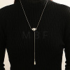 Adjustable Zinc Alloy Lariat Y Necklaces with Teardrop Tassel for Women WGBC33C-02-1