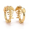 Fish Bone Brass Huggie Hoop Earrings EJEW-C012-09-2