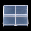 Rectangle Transparent Plastic Bead Containers CON-N013-02-1
