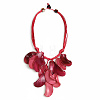 Boho Exaggerated Acrylic Leaf Pendant Waxed Cord Bib Necklaces for Women WG3049B-02-1