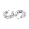 ABS Plastic Imitation Pearl Beaded Ring Hoop Earrings EJEW-E277-06P-2