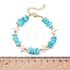 Synthetic Turquoise & Natural Sea Shell Beaded Bracelets for Women BJEW-JB13585-3