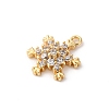 Brass Pave Clear Cubic Zirconia Charms KK-V016-03G-2