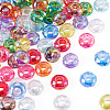 100Pcs UV Plating Transparent Acrylic European Beads OACR-TA0004-92-3