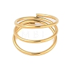 304 Stainless Steel Multi-layer Open Cuff Ring for Women STAS-S125-11G-2