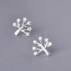 925 Sterling Silver Micro Pave Clear Cubic Zirconia Tree Stud Earrings FS-WG69278-01-3