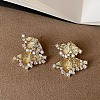 Brass Micro Pave Cubic Zirconia Stud Earrings WGC11E7-01-1