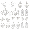 20Pcs 10 Style Stainless Steel Pendants STAS-SC0004-56-1