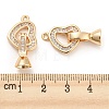 Brass Pave Clear Cubic Zirconia Fold Over Clasps KK-Q789-51G-3