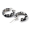 Ring Rack Plating Brass Enamel Hoop Earrings for Women KK-Z038-10P-2