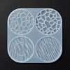 Flat Round with Water Ripple Cup Mat Silicone Molds X-DIY-L065-03-3