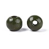 Spray Painted Round Natural Schima Wood Beads WOOD-A018-8mm-14-2