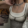 Star Brass & Alloy Crystal Rhinestone Tassel Choker Necklaces FS-WGAD64A-01-3