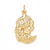 Rack Plating Brass Clear Cubic Zirconia Pendants KK-M229-18G-1