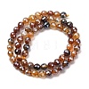 Electroplated Natural Agate Beads Strands G-B191-A07-6mm-13-4