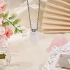 1Pc Natural Quartz Crystal Faceted Pointed Bullet Shaped Perfume Bottle Pendant Necklaces NJEW-FH0001-38P-06-5