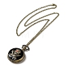 Alloy Glass Pendant Pocket Necklace WACH-S002-16AB-2