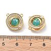 Rotatable Brass Micro Pave Cubic Zirconia and Resin Charms KK-B129-21G-3