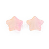 Two Tone Transparent Spray Painted Glass Beads GLAA-T022-25-C08-4