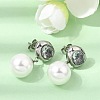 304 Stainless Steel Pave Clear Cubic Zirconia Stud Earrings SA-CBADCF0-01P-2