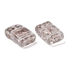 2-Hole Baking Paint Transparent Glass Beads GL-CBA5BF9-01B-2