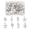 32pcs 8 Style Rack Plating Alloy Pendants FIND-EL0001-04-10