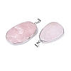 Natural Rose Quartz Pendants G-N362-04P-04-2