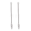 Anti-Tarnish Trendy Rhodium Plated 925 Sterling Silver Ear Threads STER-M088-26C-1