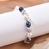 Natural Cultured Freshwater Pearl & Baroque Pearl Keshi Pearl & Shell Pearl Beads Stretch Bracelets for Women BJEW-JB13715-2