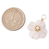 Natural Rose Quartz Clover Pendants PALLOY-JF03180-04-2
