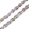 Electroplate Transparent Glass Beads Strands GLAA-TAC0028-009E-2