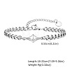 304 Stainless Steel & Rhinestone Link Bracelets WGBC272-01-1