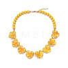 Zinc Alloy Enamel Flower Bib Necklaces FS-WG4E913-01-1