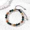 Natural & Synthetic Mixed Gemstone Beads Braided Beaded Bracelets for Women Men BJEW-JB13425-02-1