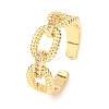 Brass Micro Pave Cubic Zirconia Cuff Open Rings RJEW-F204-01G-3