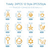 Fashewelry 24Pcs 12 Style Stainless Steel Charms STAS-FW0001-30-3