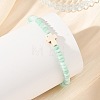 Adjustable Dyed Synthetic Turquoise Religion Cross & Ombre Effect Dyed Glass Rondelle Braided Bead Bracelets BJEW-JB14309-3