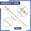 2Pcs Natural Rose Quartz Barrel Bead with Brass Hair Sticks OHAR-PH00014-2