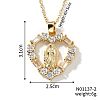 Brass Cubic Zirconia Hollow Heart Design Virgin Mary Pendant Exquisite Necklaces FG0740-2-1