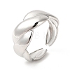 304 Stainless Steel Twist Rope Shape Open Cuff Ring for Women RJEW-E063-06P-1