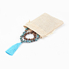 Natural Ocean Jasper and Wood Beaded Necklaces NJEW-JN02024-4