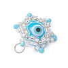 Beaded Star Eye Charms PALLOY-MZ00574-05-4