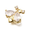 Brass Micro Pave Clear Cubic Zirconia Charms KK-K426-05G-2