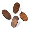 Walnut Wood Stud Earring Findings MAK-N032-013-1